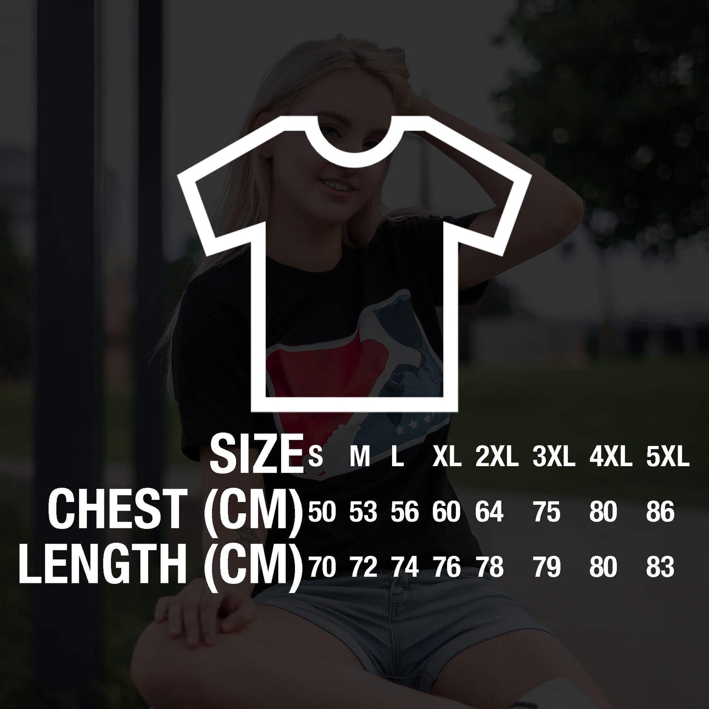 World Axe Throwing League Apparel Shirt Size Chart