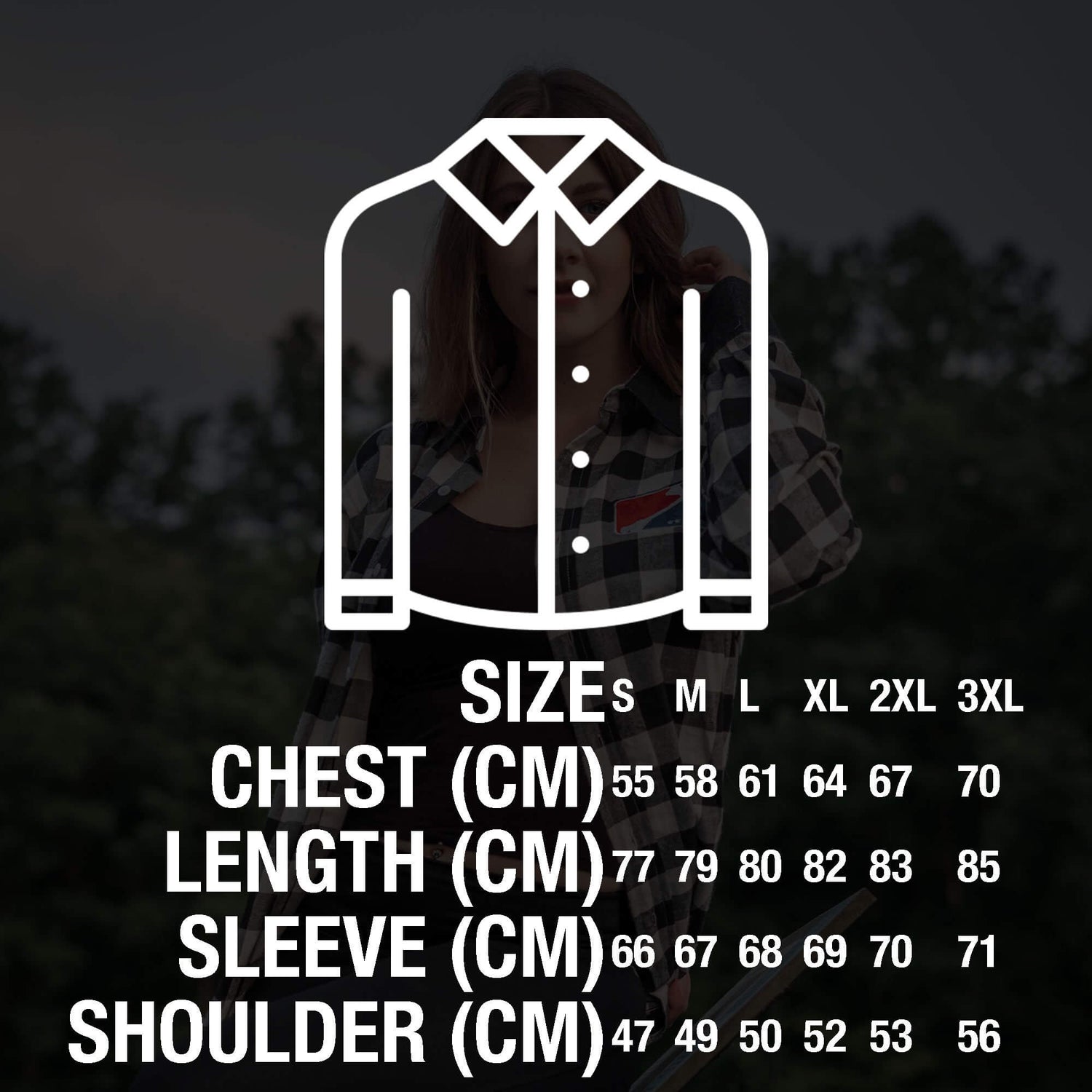 World Axe Throwing League Apparel Flannel Size Chart